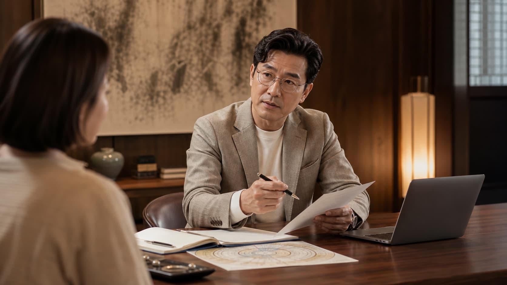 고객과 상담을 진행하는 전문 명리 상담사
